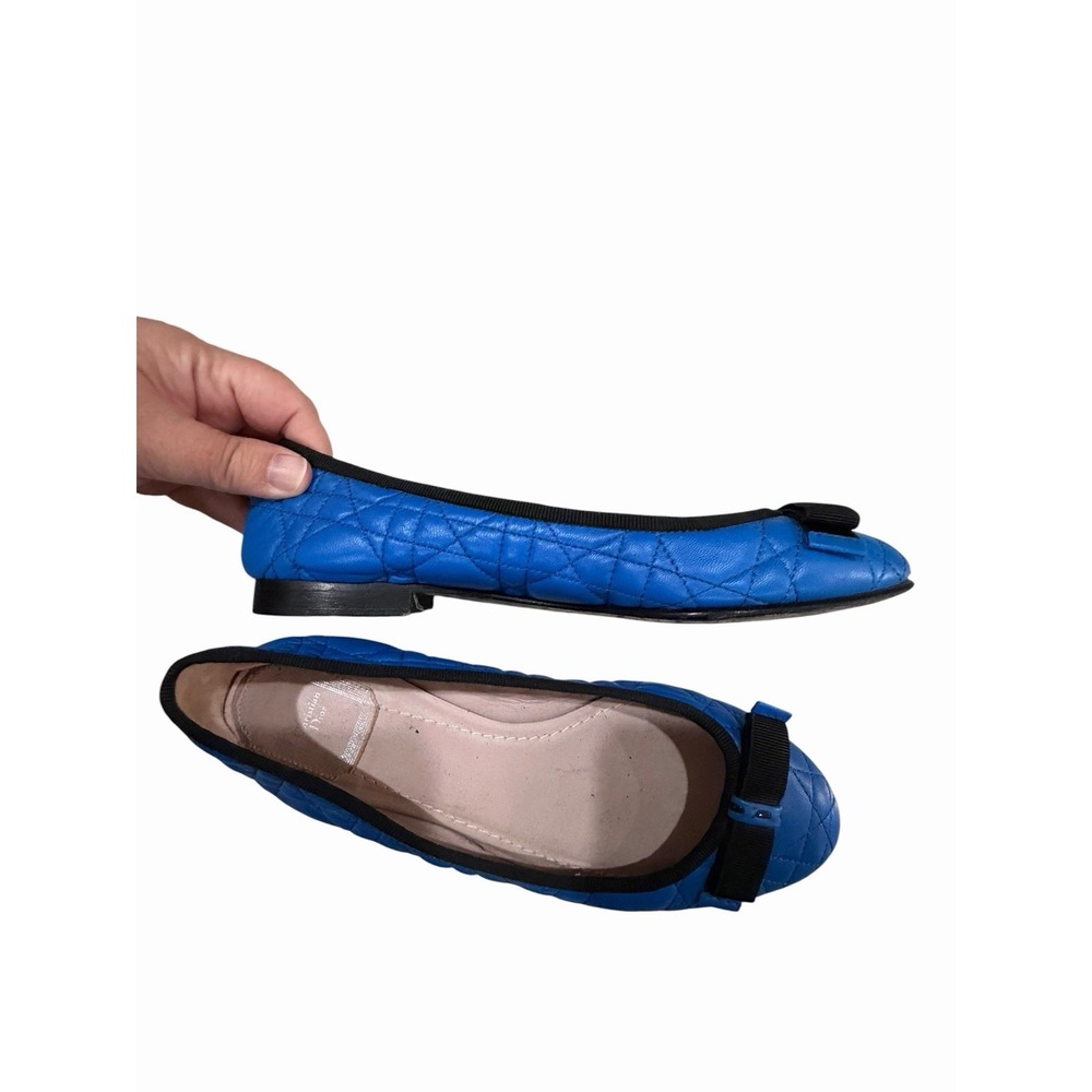Christian Dior Cannage Quilted Flat EU 36.5 US 6.5 Blue My Dior Preppy Classic - Picture 7 of 9